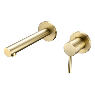 Grifo de baño Grifo de latón para montaje en pared manija única con válvula áspera