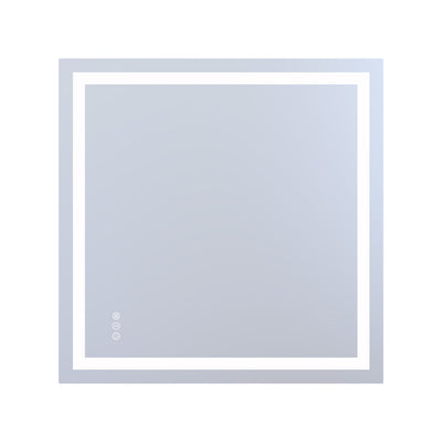 Espejo de baño moderno LED SUMERAIN para pared, 36 x 36 pulgadas, espejo iluminado regulable con retroiluminación y frontal, anti-vaho, 3 modos de color, función memoria y vidrio templado, fácil de instalar