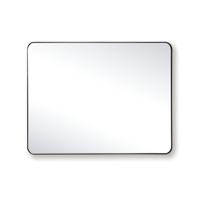 Espejo de baño negro SUMERAIN para pared, espejo de tocador con marco de aluminio y vidrio templado de 28x36 pulgadas, ideal sobre lavabo doble con opciones de montaje horizontal o vertical