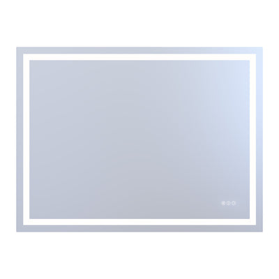 Espejo de baño LED inteligente grande Sumerain de 48" x 36" — espejo de tocador inteligente con luz trasera y frontal, antivaho, regulable sin escalones, 3 modos de color, función de memoria, vidrio templado