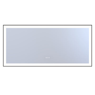 Espejo de baño LED grande Sumerain de 60"x28" con luces, espejo de tocador regulable antivaho iluminado frontal y trasero con función de memoria, espejo de pared con 3 temperaturas de color, vidrio templado