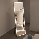 Espejo de cuerpo entero grande LED de pie Sumerain 75"x28", espejo de suelo iluminado con luz regulable sin escalones y 3 colores de iluminación, espejo de cuerpo entero montado en la pared para dormitorio, vestidor, ropero, vidrio templado
