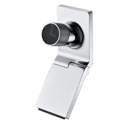 Grifo de cascada para baño SUMERAIN, grifo para lavabo montado en la pared con pico plegable, válvula de instalación, acabado en cromo