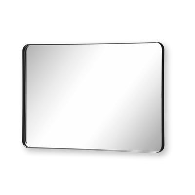 Espejo de tocador para baño SUMERAIN negro mate, espejo de pared de 22x30 pulgadas con marco de aluminio, vidrio templado, colgado horizontal o vertical para entrada, baño o sala de estar