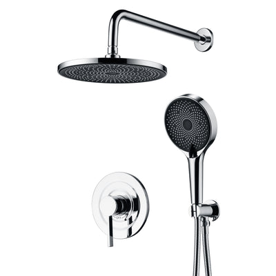 Sistema de ducha sumerain con grifo de ducha oculto, grifo de ducha de lluvia completo con ducha de mano, válvula de instalación y kit de recorte, cromo