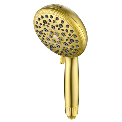 Cabezal de ducha filtrado SUMERAIN con filtro para agua dura - 9 modos de rociado FOF ScaleBlock y cuidado de la piel con vitamina C, cartucho de 3 meses para California/Texas/Illinois, oro cepillado