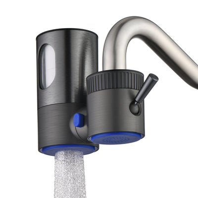 Filtro de agua sumerain para grifo de lavabo que reduce plomo, sistema de filtración de agua montado verticalmente en grifo, reduce 99% de cloro y metales pesados, instalación sin herramientas