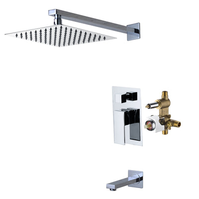 Grifo moderno para bañera y ducha SUMERAIN, grifo monomando montado en la pared para bañera y ducha con válvula de equilibrio de presión, cromo