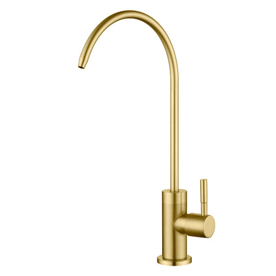 Grifo de filtro de agua para cocina SUMERAIN 100% sin plomo, acero inoxidable SUS304, grifo para agua potable dorado cepillado para fregadero de cocina
