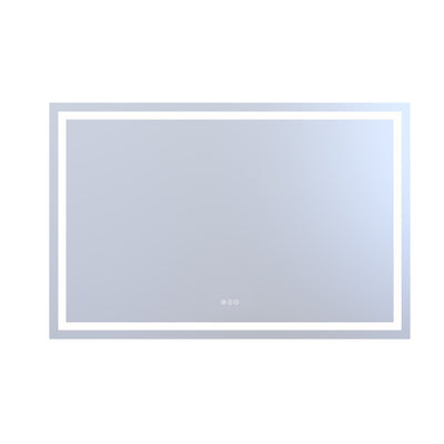 Espejo de baño LED moderno SUMERAIN para pared, espejo de tocador inteligente de 55 x 36 pulgadas con vidrio templado, luz antivaho, brillo regulable, 3 temperaturas de color, espejo de tocador LED más brillante