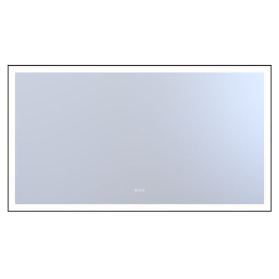 Espejo de tocador LED Sumerain de 72 x 40 pulgadas con luces, espejo grande para pared con marco de aluminio negro iluminado frontal y trasero, antivaho, regulable sin escalones, iluminación de 3 colores, función de memoria, vidrio templado