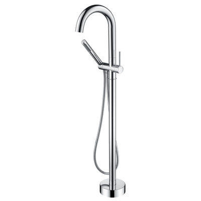 Grifo llenador de bañera independiente sumerain, grifo moderno para baño montado en el suelo con ducha de mano de alto flujo, cromo