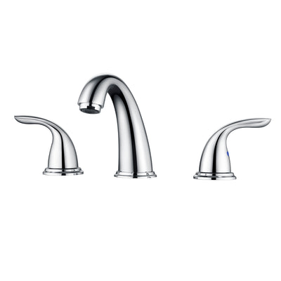 Grifo para baño sumerain de 8 pulgadas con instalación amplia, grifo para lavabo de baño de 3 orificios y doble mango, acabado en cromo