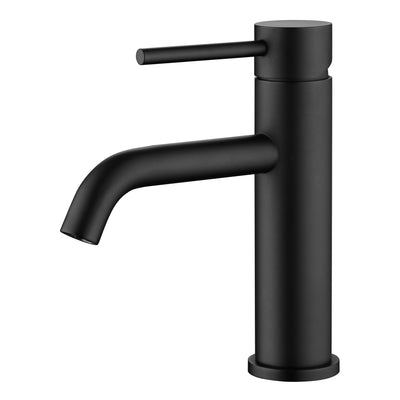 Grifo de lavabo de baño SUMERAIN negro mate, acero inoxidable sin plomo, monomando, para un solo orificio