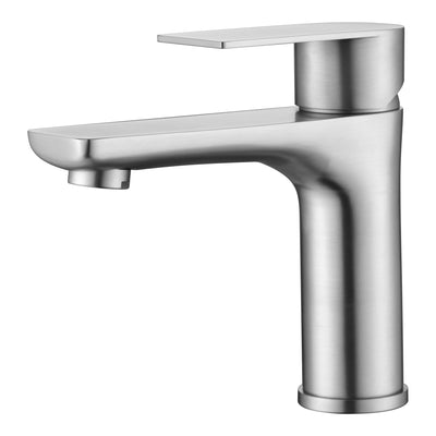 Grifo para lavabo de baño Sumerain de un solo orificio, grifo para lavabo níquel cepillado, acero inoxidable, manija única, grifo para lavabo con líneas de suministro de agua