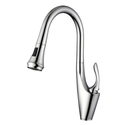 Grifo de cocina sumerain con rociador extraíble, grifo moderno de un solo mango y un solo orificio para fregadero de cocina, cromo, acero inoxidable