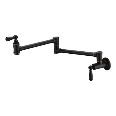 Grifo para llenado de ollas SUMERAIN montado en la pared, grifo plegable para fregadero de cocina, bronce frotado al aceite, llenador tradicional sobre la estufa con brazos oscilantes de doble articulación