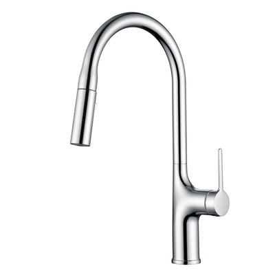 Grifo para fregadero de cocina sumerain en cromo con arco alto y 2 modos de rociado, grifo con rociador extraíble, sin plomo y certificado DOE