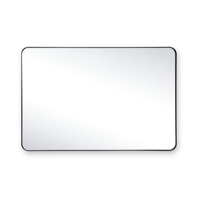 Espejo de baño moderno SUMERAIN, espejo de pared de 24x36 pulgadas con marco de aluminio negro mate y vidrio templado, perfecto para decoración contemporánea de baño o dormitorio
