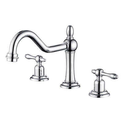 Grifo de lavabo de baño sumerain de 8 pulgadas con extensión amplia, acabado cromado, grifo de tocador tradicional con 2 manijas y 3 orificios