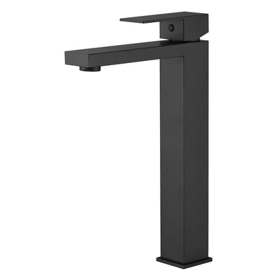 Grifo alto para lavabo de baño sumerain, grifo para lavabo negro mate, ahorrador de agua y fácil de instalar, acero inoxidable 304