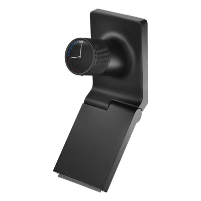 Grifo de cascada para baño SUMERAIN montado en la pared, grifo de tocador de un solo orificio con mango único y pico plegable, negro mate