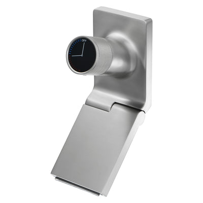 Grifo de cascada para baño SUMERAIN montado en la pared, grifo moderno para lavabo con pico plegable, acabado en níquel cepillado