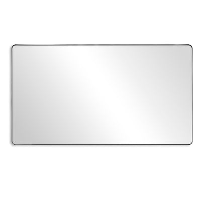 Espejo de baño SUMERAIN con marco de aluminio negro para pared, espejo de tocador grande de rectángulo redondeado 72x40 pulgadas para baño, se cuelga horizontal o verticalmente