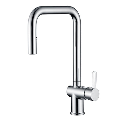 Grifo de cocina sumerain con rociador extraíble en acabado cromo, grifo para fregadero de cocina de acero inoxidable con un solo orificio y modo de rociador dual