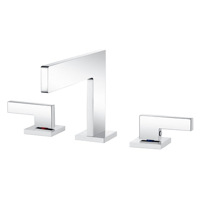 Grifos de baño Sumerain de 8 pulgadas de instalación amplia, grifo de lavabo de baño con dos manijas y efecto cascada, montaje de 3 orificios con líneas de suministro