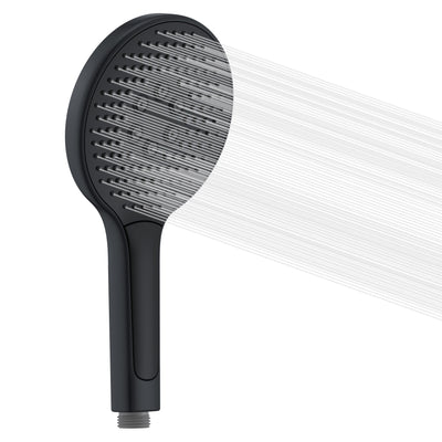 Sumerain Alcachofa de Ducha de Mano Ducha de Mano Grande de Alta presión Negra, Ahorro de Agua con 3 Tipos de Chorro (135 mm)