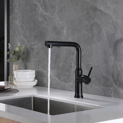 sumerain S6128P-MB Grifo de cocina extraíble de alta presión, acero inoxidable, giratorio 360°