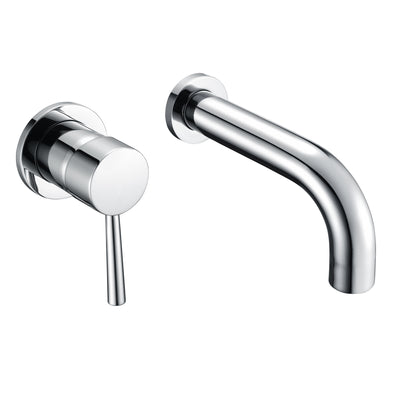 SUMERAIN Grifo para bañera de montaje en pared, juego de grifo cromado para bañera con manija para zurdos y válvula áspera