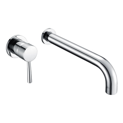 sumerain Grifo para bañera de montaje en pared, grifo cromado para bañera con caño largo, manija única para zurdos