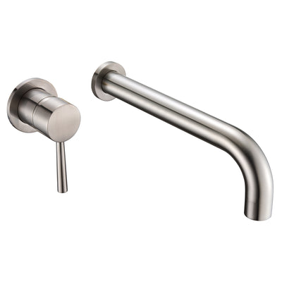 sumerain Grifo para bañera Grifo para bañera de montaje en pared de níquel cepillado Manija única para zurdos