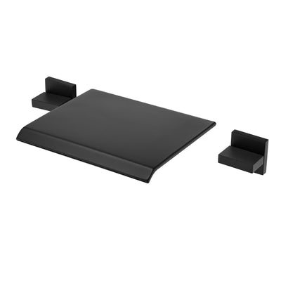Llenador negro mate de la tina de la cascada del soporte de la pared del alto flujo de dos manijas