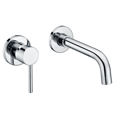 sumerain Grifo para lavabo de baño montado en la pared, acabado cromado, diseño para zurdos