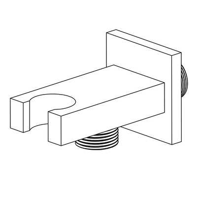 Codo de Suministro de Pared con Soporte para Ducha de Mano y Conexión de 1/2" Acabado Cromado Sumerain 3218015-C