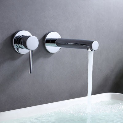 sumerain Grifo monomando para baño de montaje en pared para zurdos en cromo