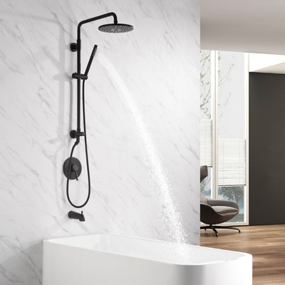 Sumerain Sistema de ducha de mano negro para remodelación de ducha con cabezal de ducha tipo lluvia de 9 pulgadas y 2,5 GPM