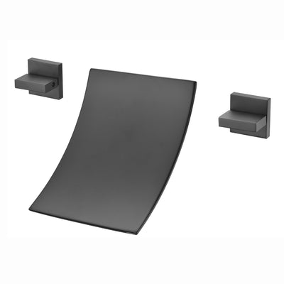Grifo de llenado para bañera de cascada con montaje en pared de flujo extra alto, negro mate, SUMERAIN