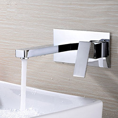 SUMERAIN Grifo para lavabo de baño montado en la pared Grifo para lavabo Latón Cromo