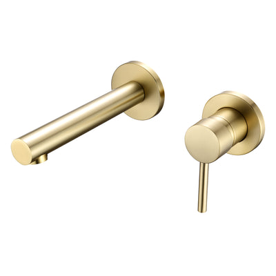 Grifo de baño Grifo de latón para montaje en pared manija única con válvula áspera