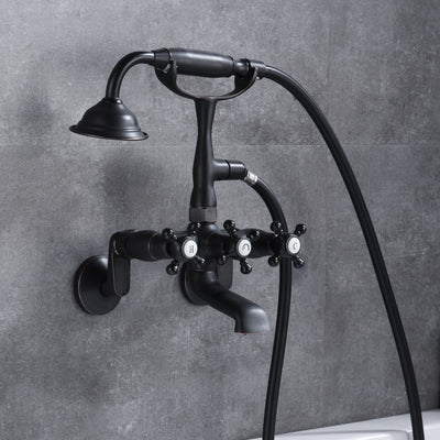 Grifo para bañera con patas de bronce, relleno para bañera de montaje en pared con acabado en bronce aceitado