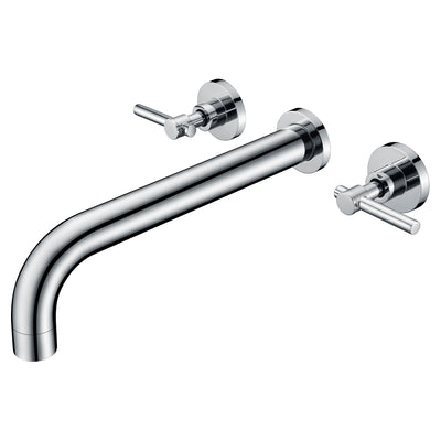 Grifo para bañera de montaje en pared para baño, caño extralargo con alto flujo, acabado cromado