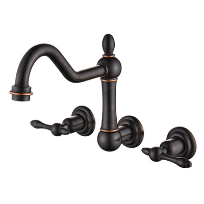 sumerain Grifo para bañera vintage, montaje en pared, relleno para bañera, bronce aceitado, centro de 8 pulgadas