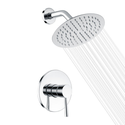 Grifo de ducha para baño con válvula, cabezal de ducha de metal y acabado cromado