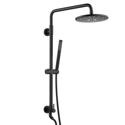 Sumerain Sistema de ducha de mano negro para remodelación de ducha con cabezal de ducha tipo lluvia de 9 pulgadas y 2,5 GPM