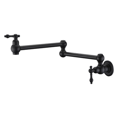 Relleno de olla de bronce, bronce aceitado para montaje en pared, juntas oscilantes dobles y extensión de 24"