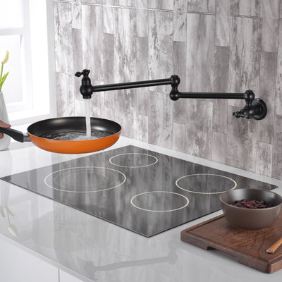 Relleno de olla de bronce, bronce aceitado para montaje en pared, juntas oscilantes dobles y extensión de 24"